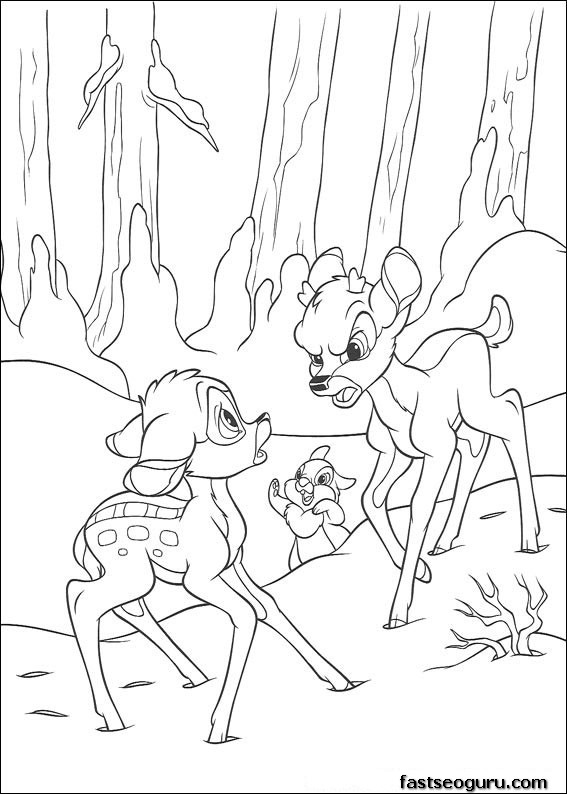 Printable Bambi 2 and Ronno coloring pages